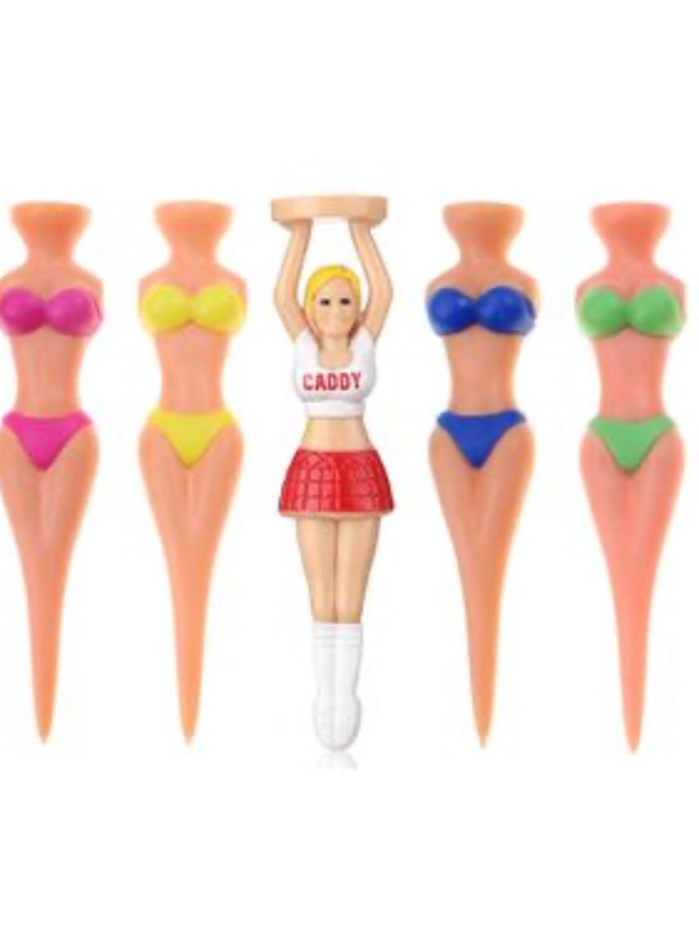 Colorful Naked/Bikini Model Golf Tees Plastic Golf Tees 3 1/4 Inch 6 Colors